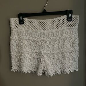 Large ivory lace colored shorts. Like new.